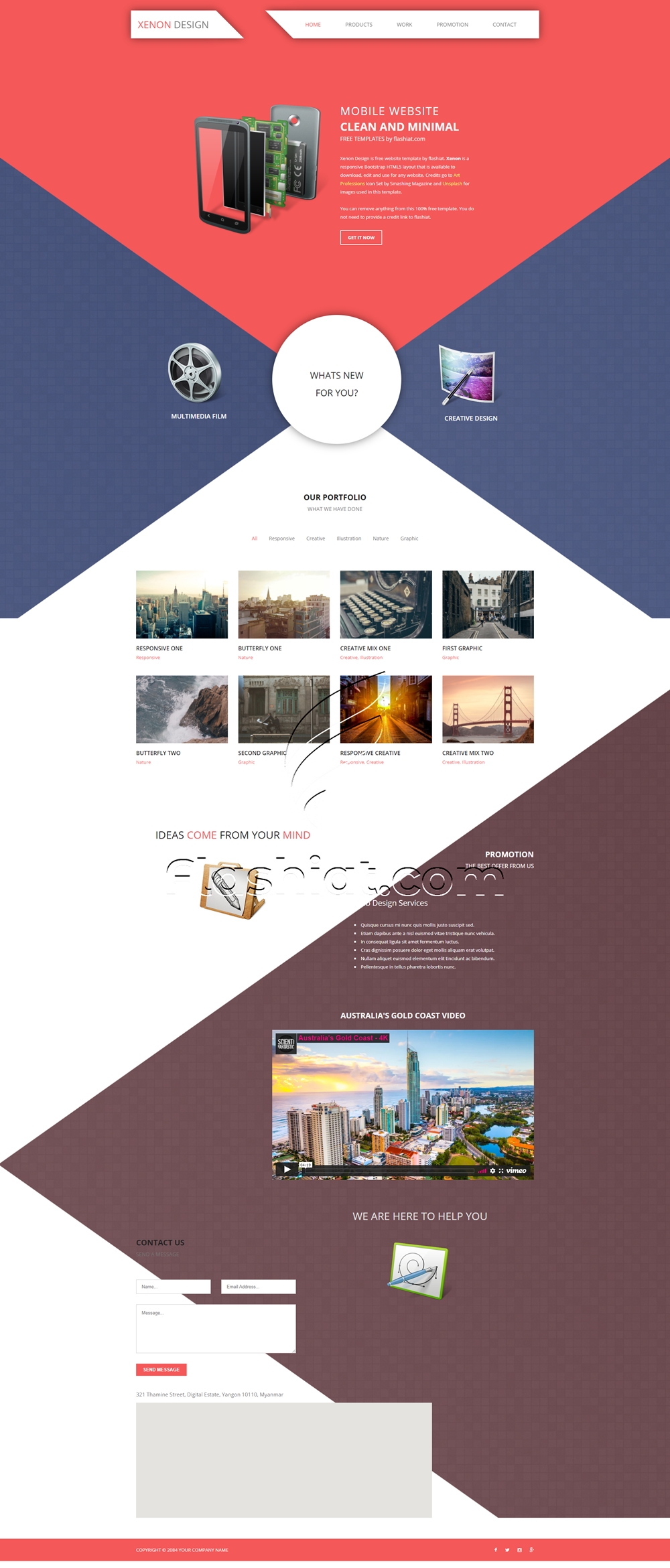 Xenon Free HTML5 & CSS Template Flashiat