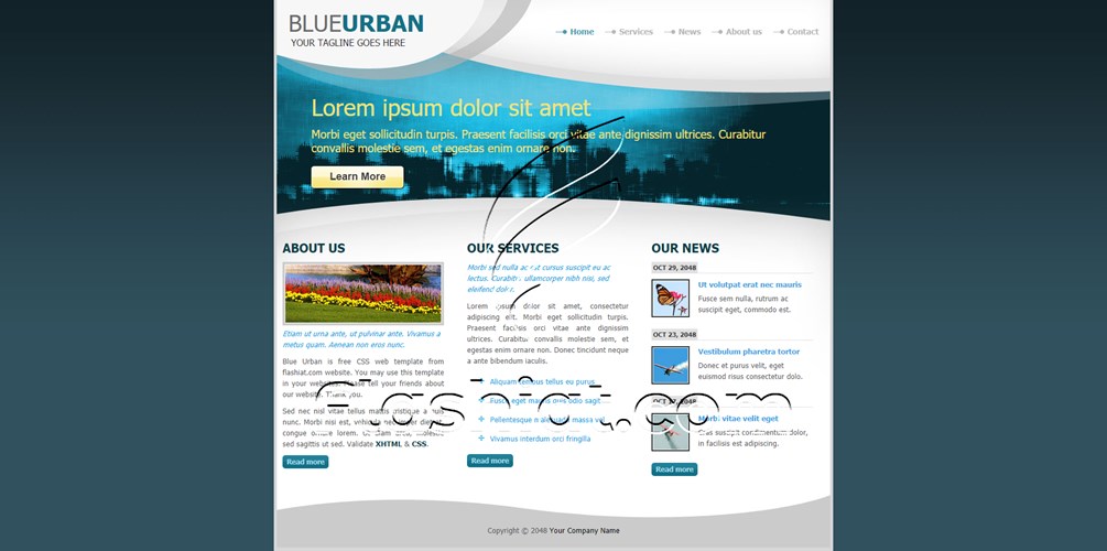 Blue Urban - Free XHTML & CSS Template - Flashiat