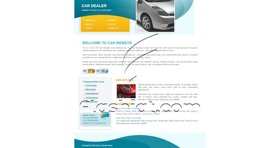 Car - Free XHTML & CSS Template - Flashiat