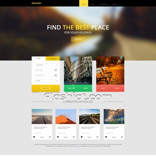 Holiday 2 - Free HTML5 & CSS Template - Flashiat
