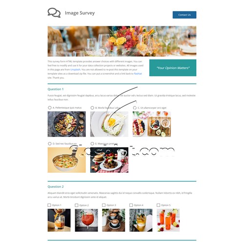 Image Survey - Free HTML5 & CSS Template - Flashiat