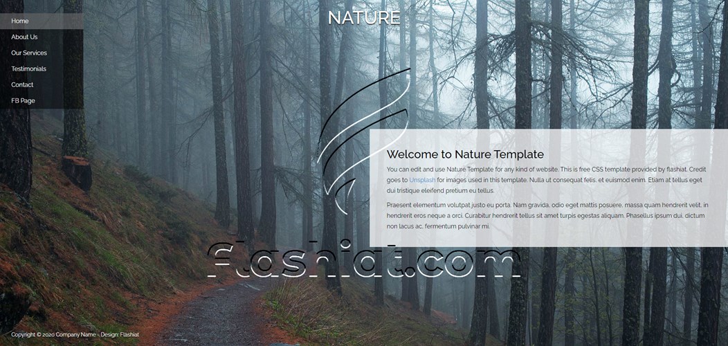 Nature 2 - Free HTML5 & CSS Template - Flashiat