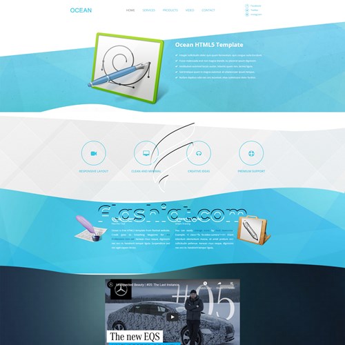 Ocean - Free HTML5 & CSS Template - Flashiat