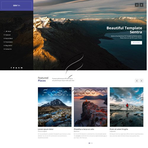 Sentra - Free HTML5 & CSS Template - Flashiat
