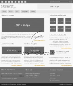 CleanGrey - Free PSD Template
