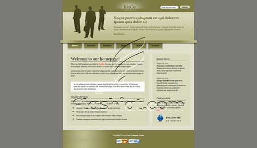 Biz Dark Khaki - Free XHTML & CSS Template