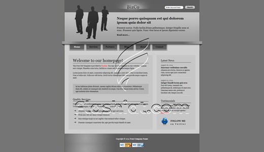 Biz Gray - Free XHTML & CSS Template