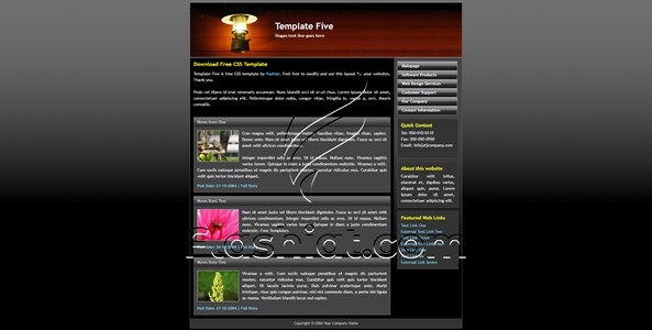 Five - Free XHTML & CSS Template