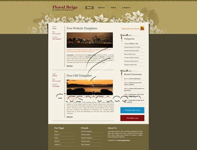 Floral Beige - Free XHTML & CSS Template