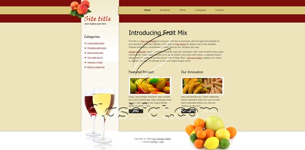 Fruit Mix - Free XHTML & CSS Template