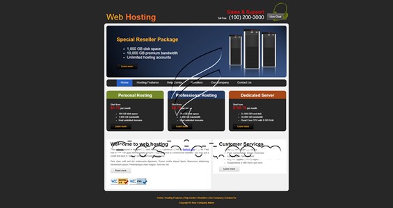 Hosting - Free XHTML & CSS Template
