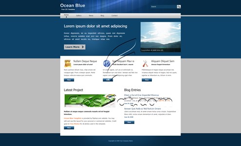 Ocean Blue - Free XHTML & CSS Template