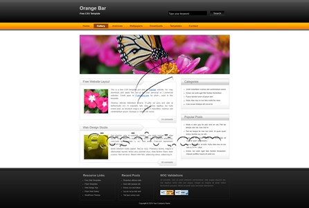 Orange Bar - Free XHTML & CSS Template