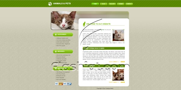 Pets - Free XHTML & CSS Template