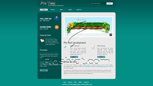 Pro Teal - Free XHTML & CSS Template