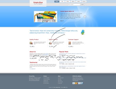 Simple Blue 3 - Free XHTML & CSS Template