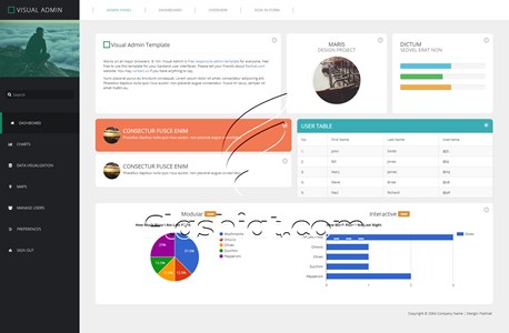 Visual Admin - Free HTML5 & CSS Template