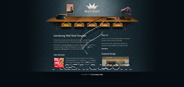 Wall Shelf - Free XHTML & CSS Template